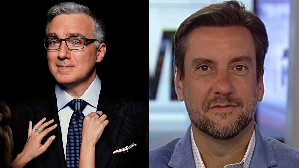 A photo of Keith Olbermann and Clay Travis