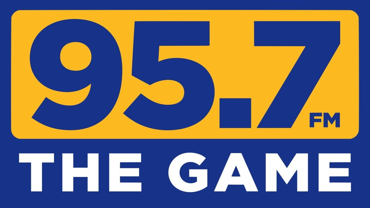 A photo of the 95.7 The Game logo