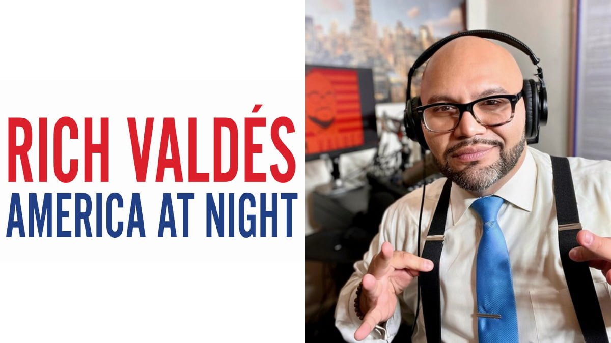 A photo of Rich Valdes and his America at Night logo