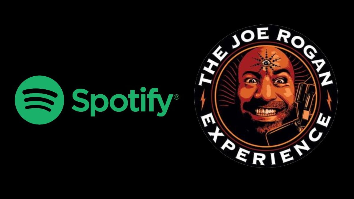 A photo of the Spotify and Joe Rogan Experience logos