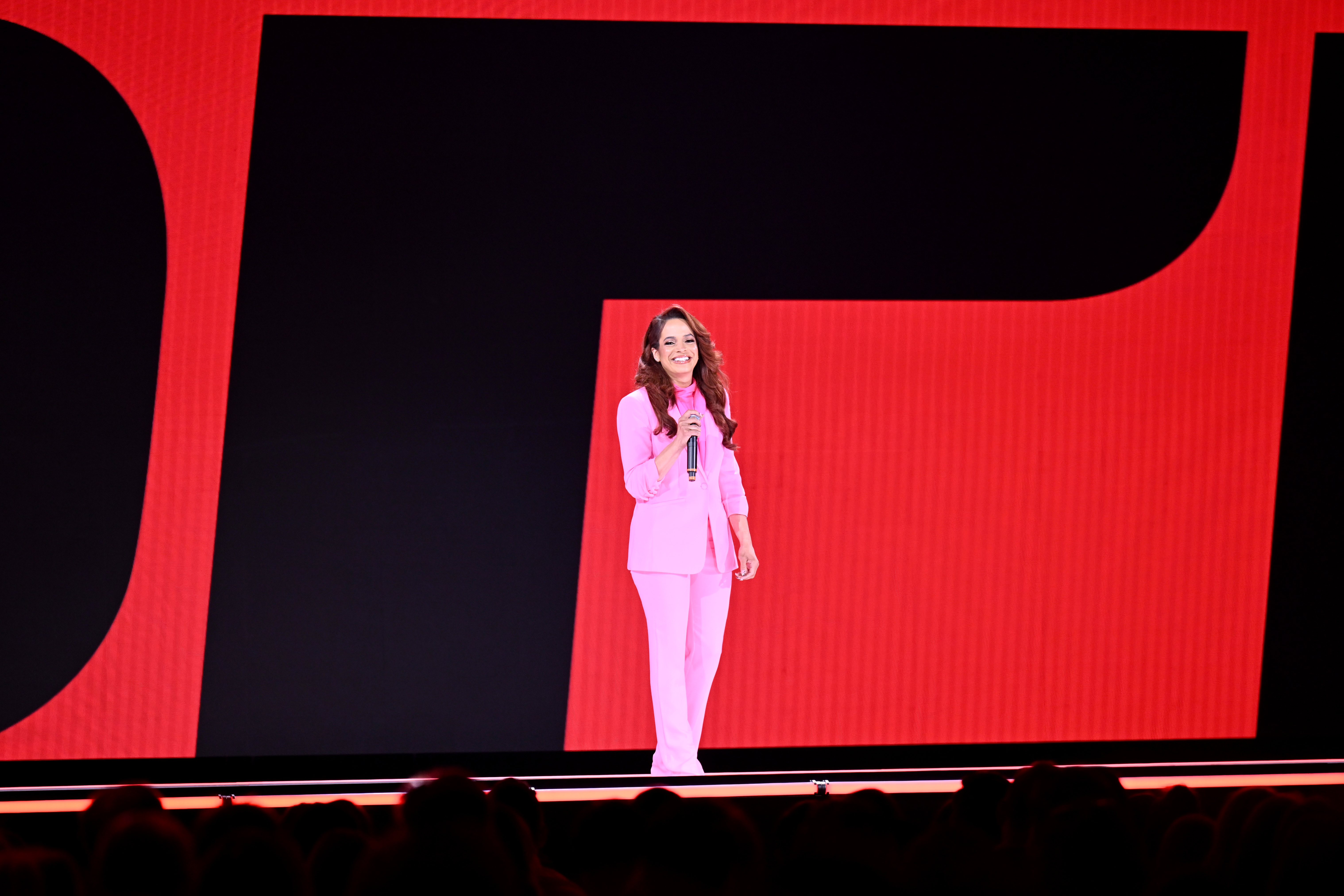 Elle Duncan appears at The Walt Disney Company's 2023 Upfront presentation.