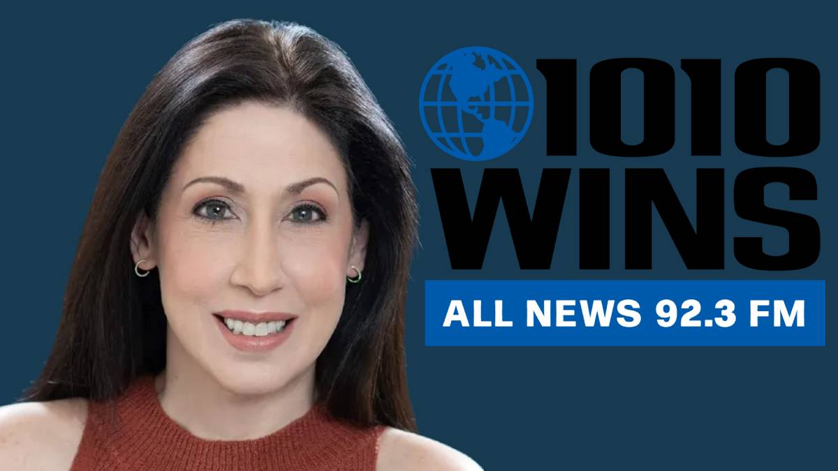 A photo of Susan Richard with the 1010 WINS logo