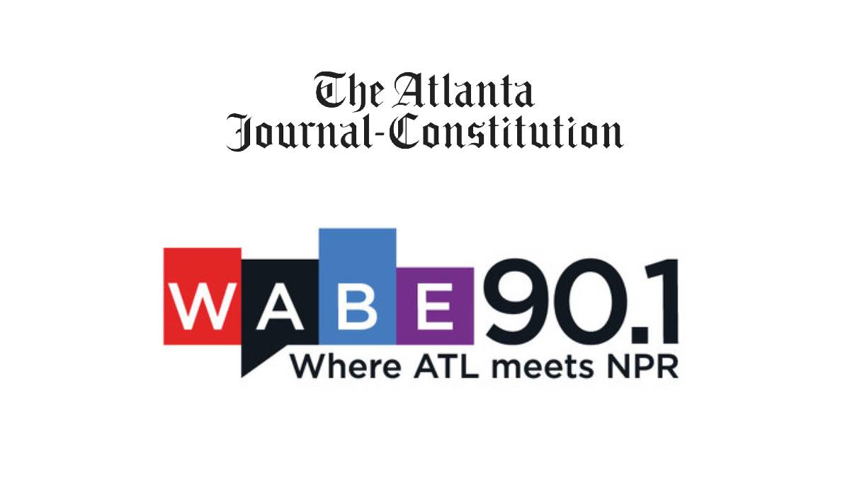 A photo of the WABE and Atlanta Journal-Constitution logos