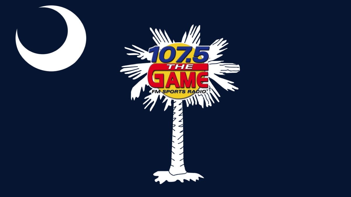 107.5 The Game logo on SC Flag