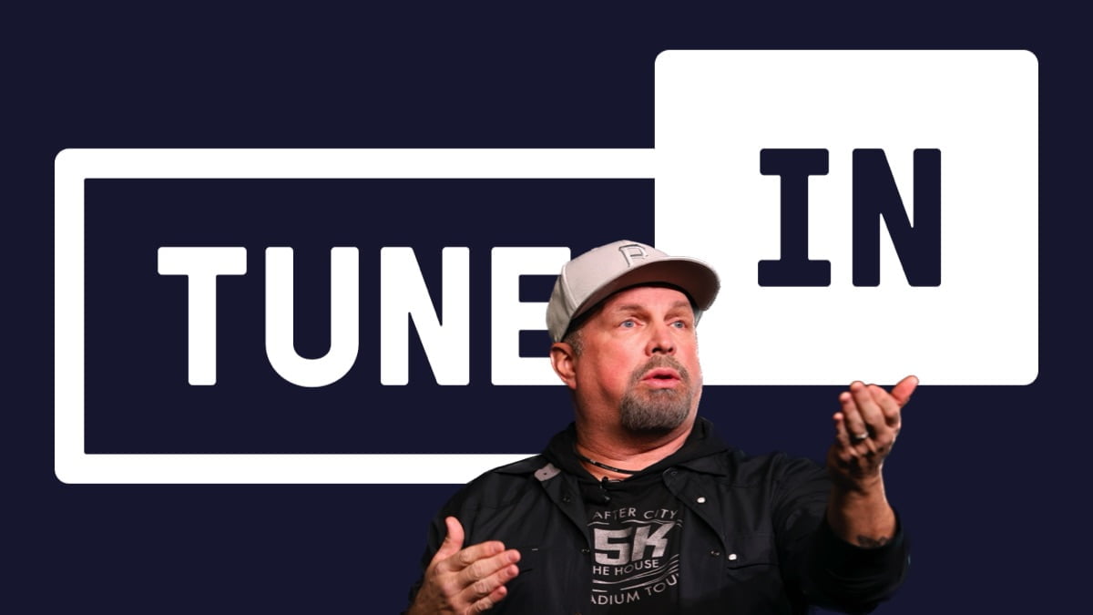 Garth Brooks and TuneIn logo