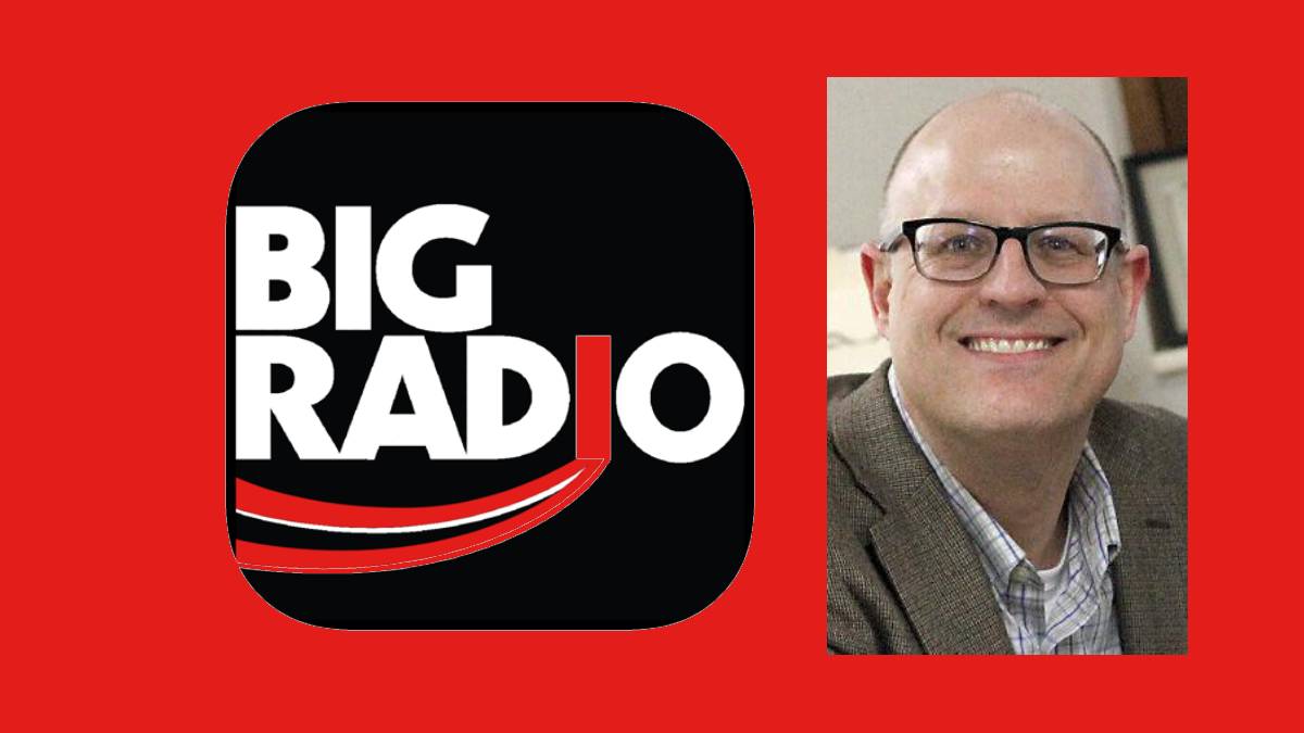 A photo of Neil Johnson and the Big Radio logo