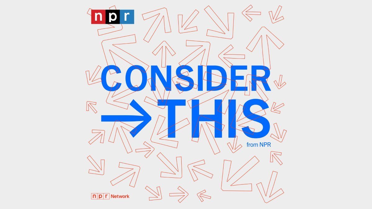 A photo of the NPR Consider This logo