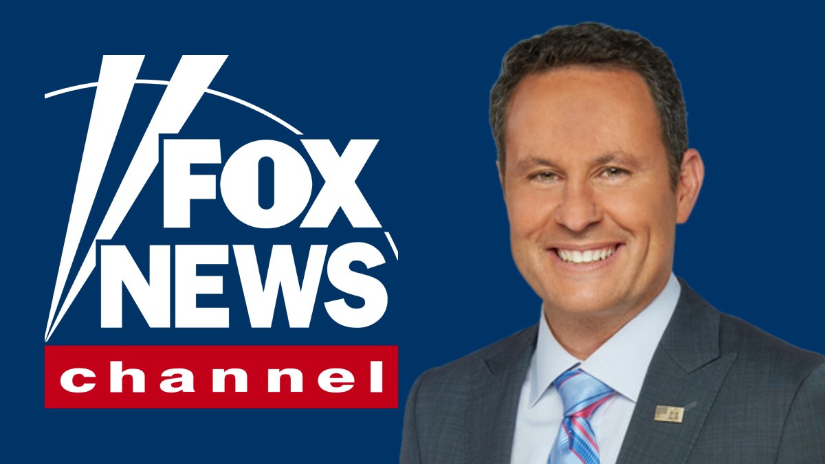 A photo of Brian Kilmeade and the Fox News logo