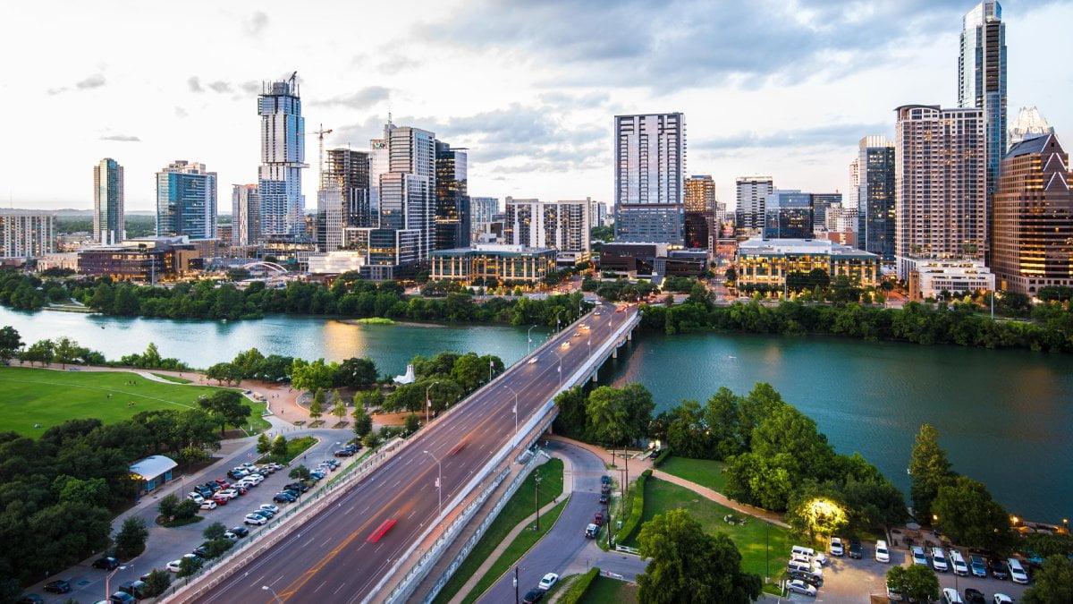 A photo of the Houston skyline