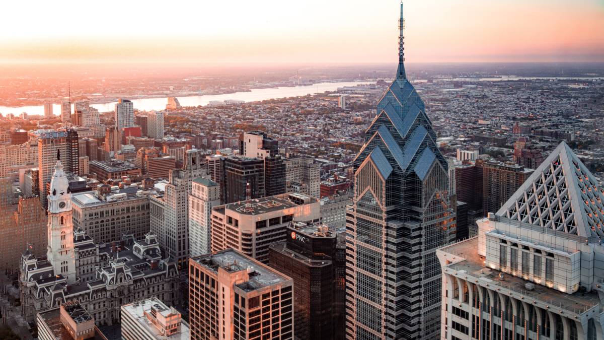 A photo of the Philadelphia skyline