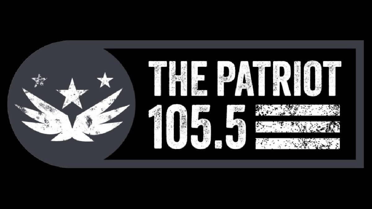 A photo of the 105.5 The Patriot logo