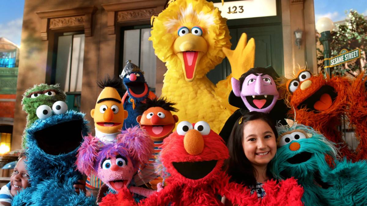 A photo of the cast of Sesame Street