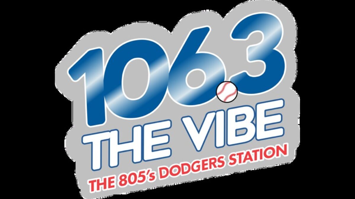 Graphic for Dodgers broadcasts on 107.3 The Vibe