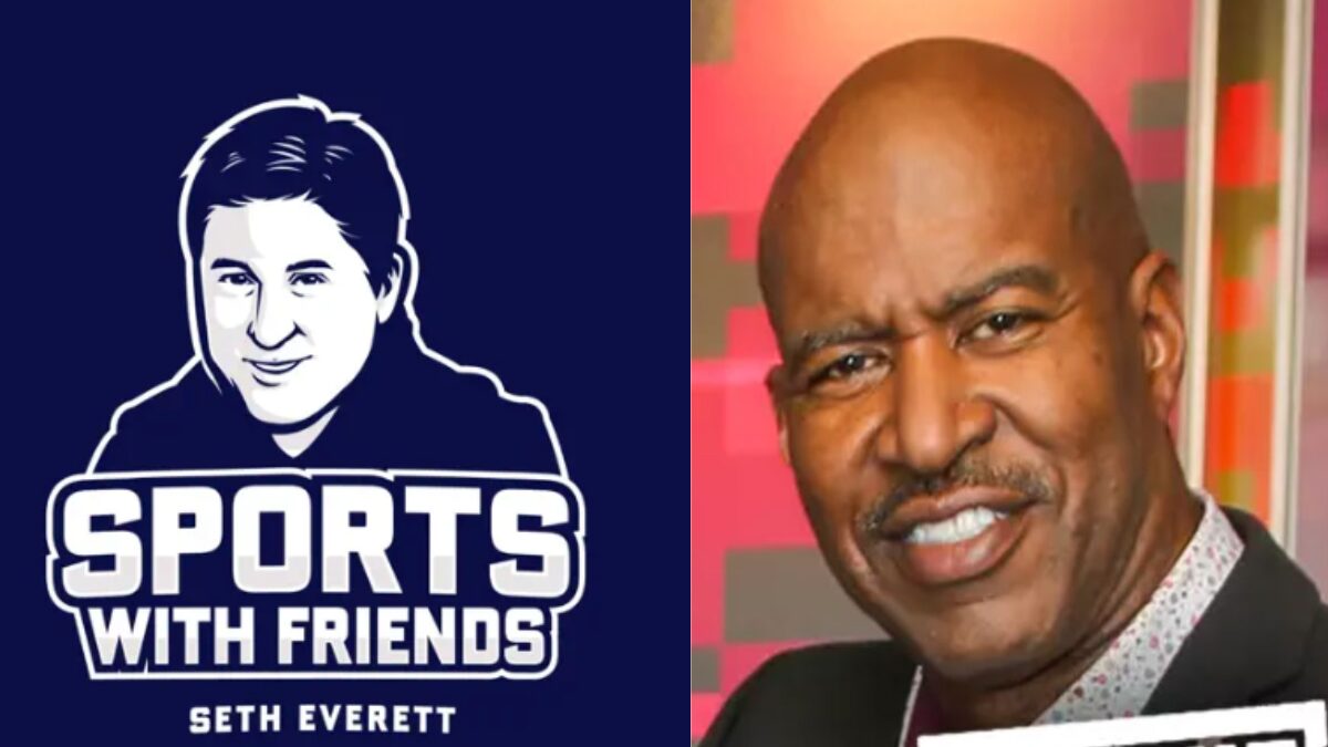 Sports with Friends Podcast Logo and a picture of Ronnie Lane