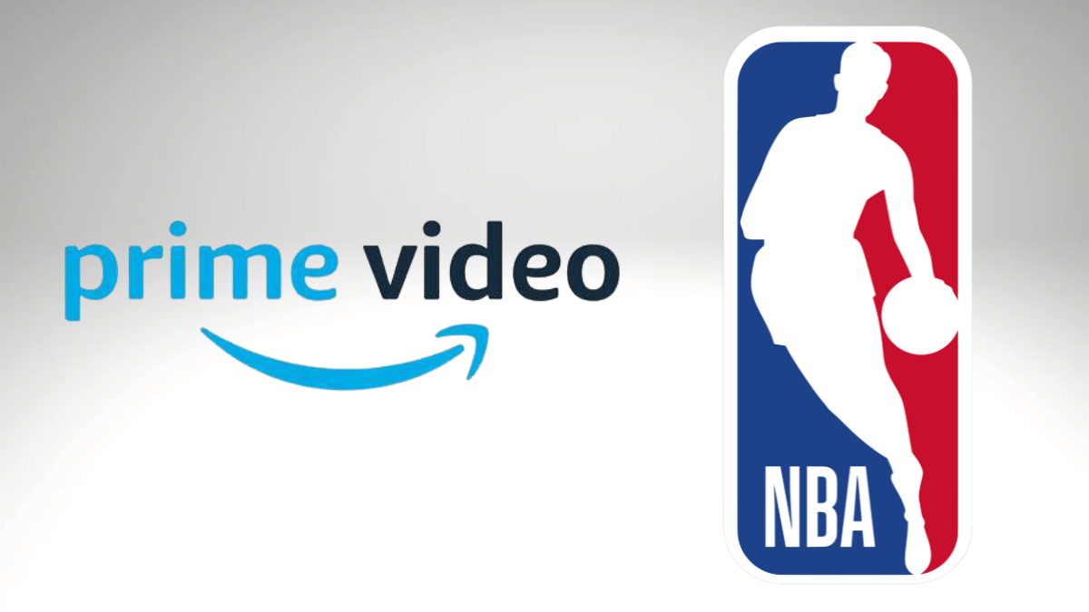 Logos for Amazon Prime Video and the NBA