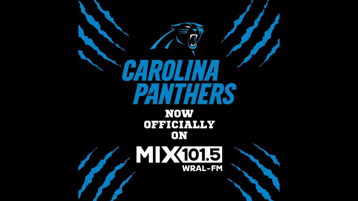 Graphic for the Carolina Panthers games being carried on MIX 101.5