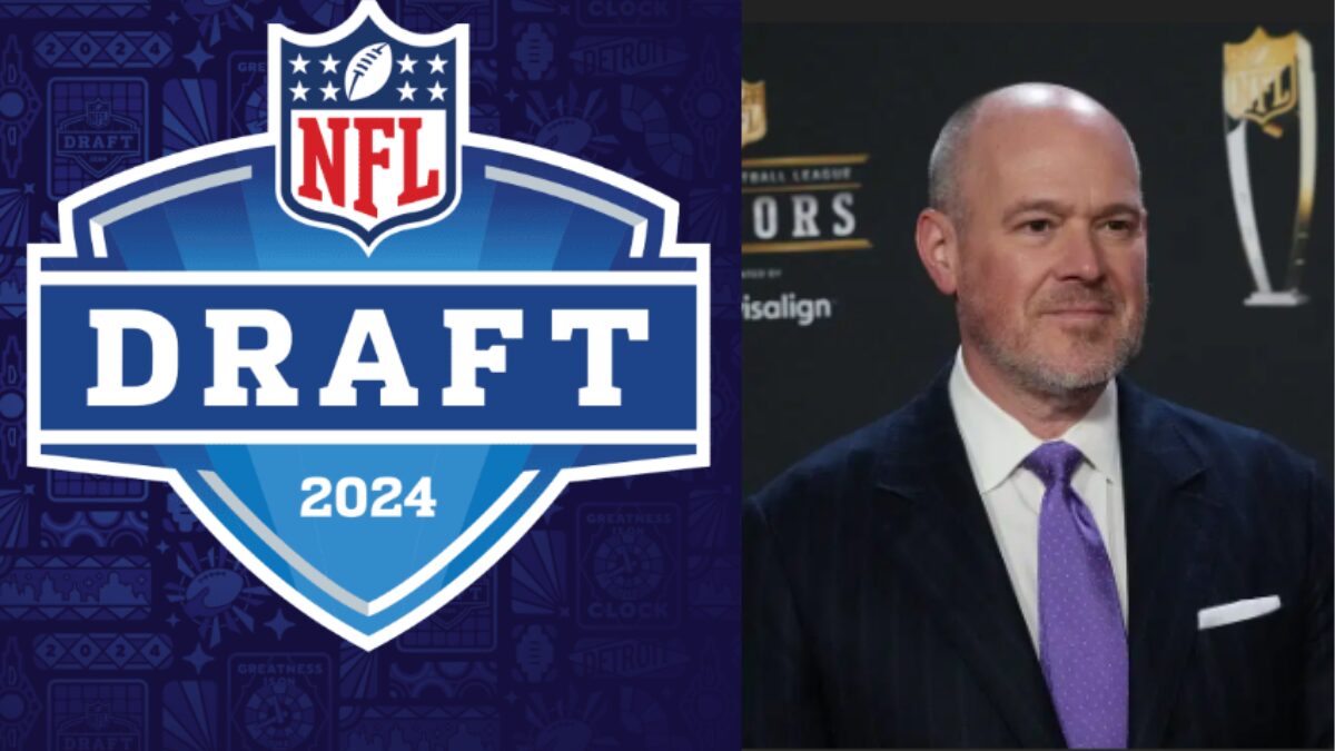 Logo for the 2024 NFL Draft and a photo of Rich Eisen