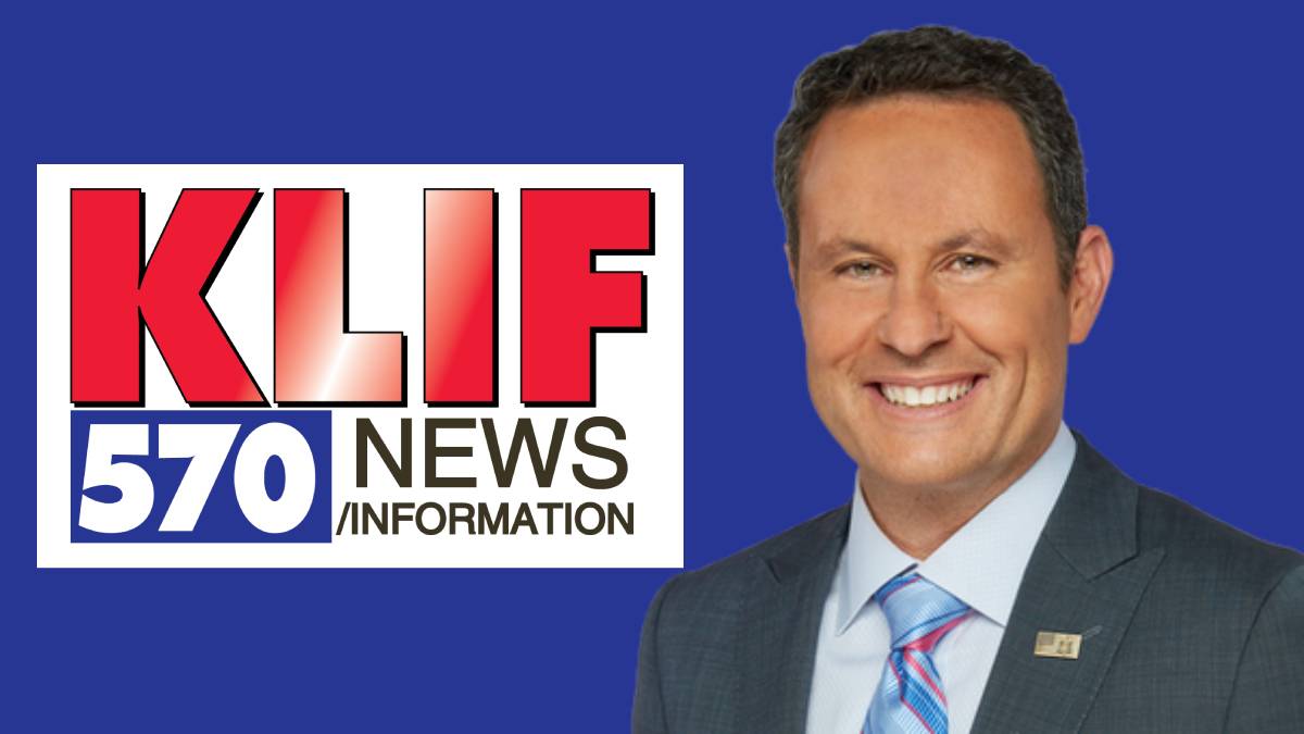 A photo of Brian Kilmeade and the 570 KLIF logo