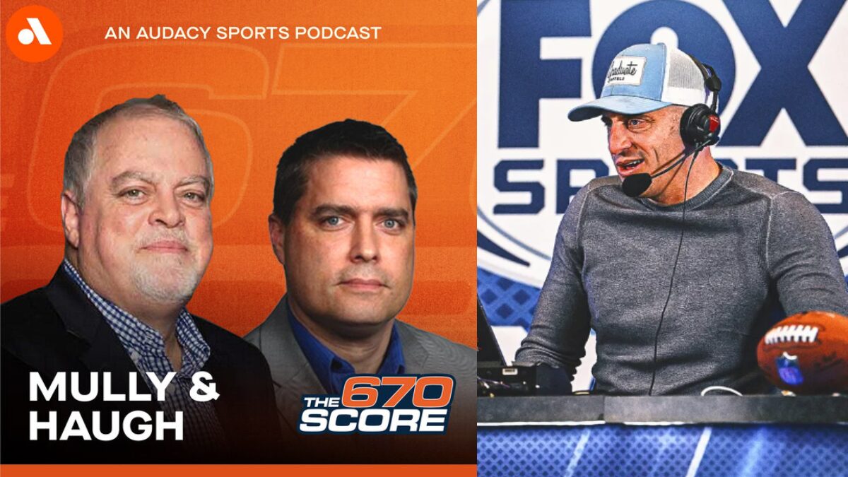 Graphic for the Mully & Haugh Show and a photo of Doug Gottlieb