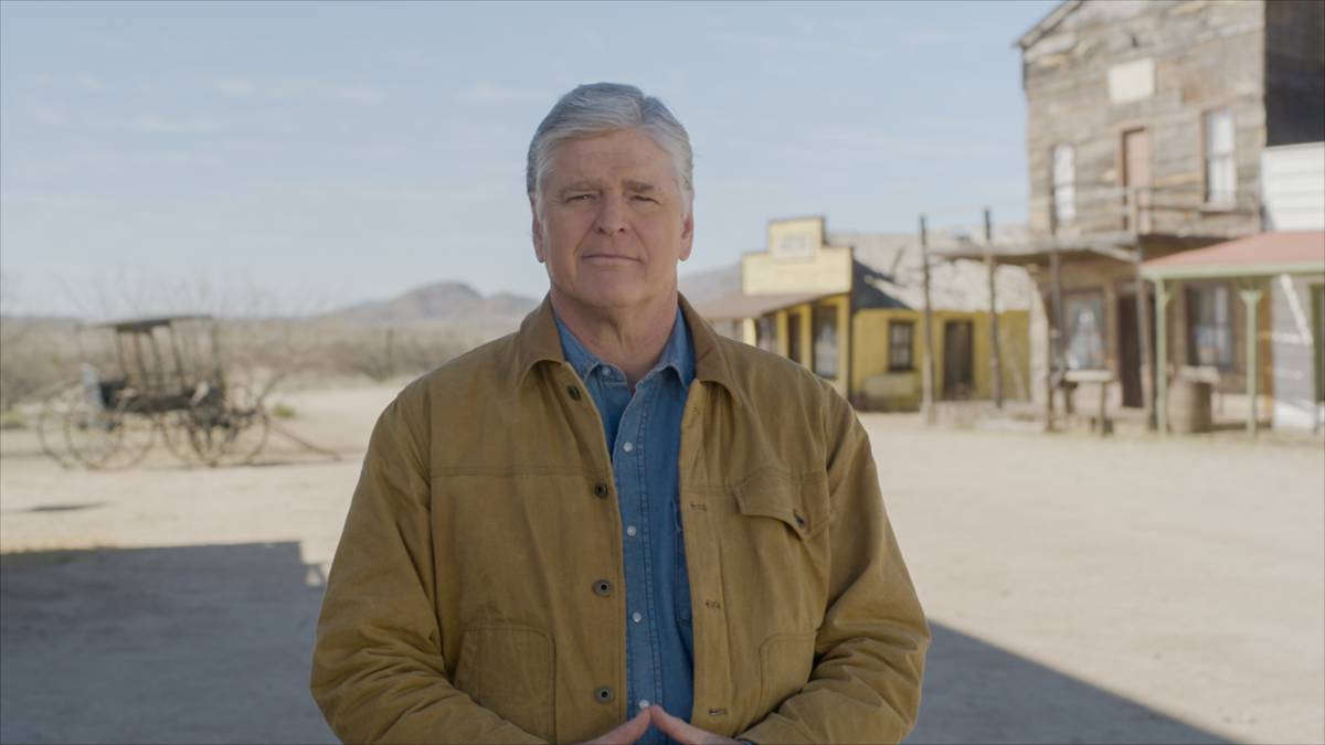 A photo of Sean Hannity on the set of Outlaws & Lawmen.