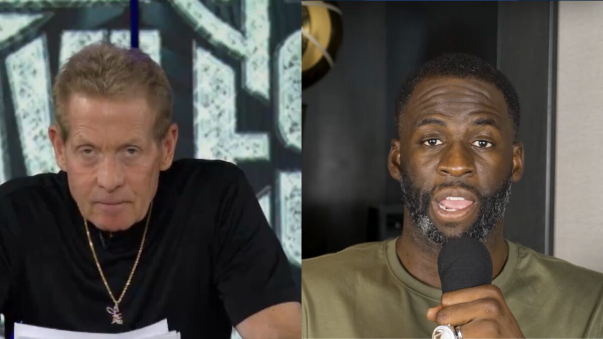 Screengrabs of Skip Bayless and Draymond Green