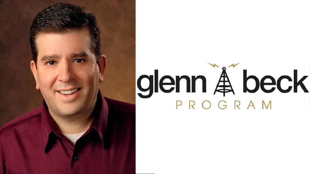 A photo of Dom Theodore and the Glenn Beck Program logo