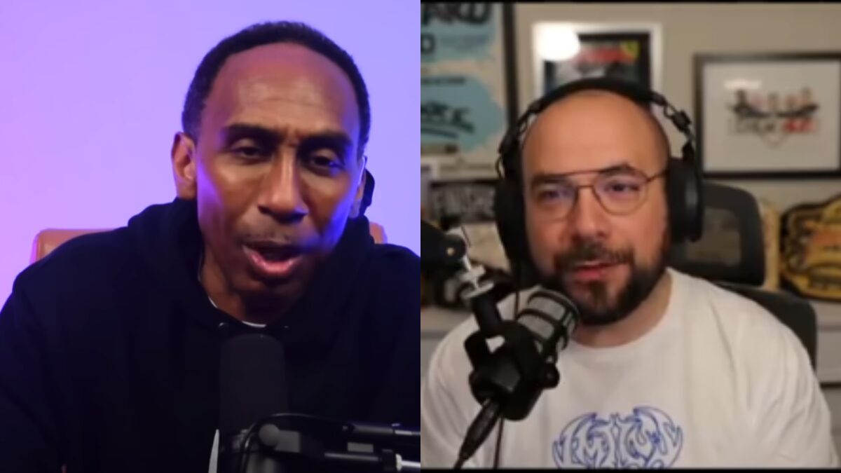 Screengrabs of Stephen A Smith and Peter Rosenberg