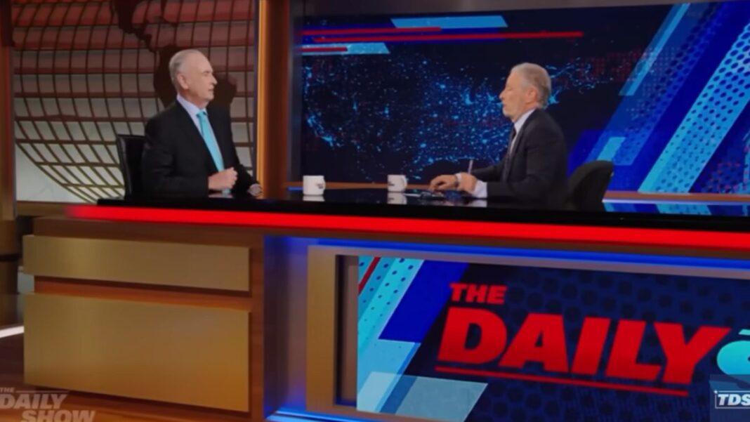 Screengrab of Bill O'Reilly and Jon Stewart from The Daily Show