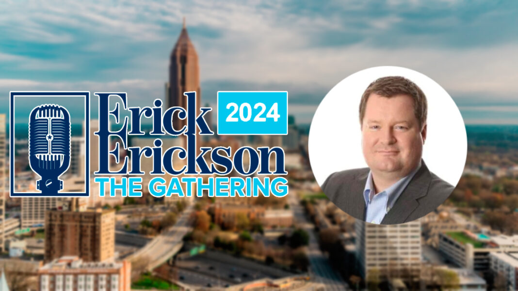 A photo of Erick Erickson and The Gathering logo