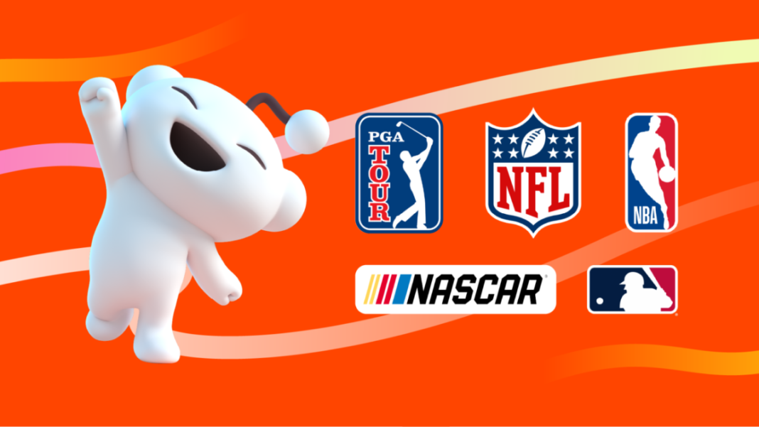 Logo for Reddit, the NFL, NBA, MLB, PGA Tour and NASCAR