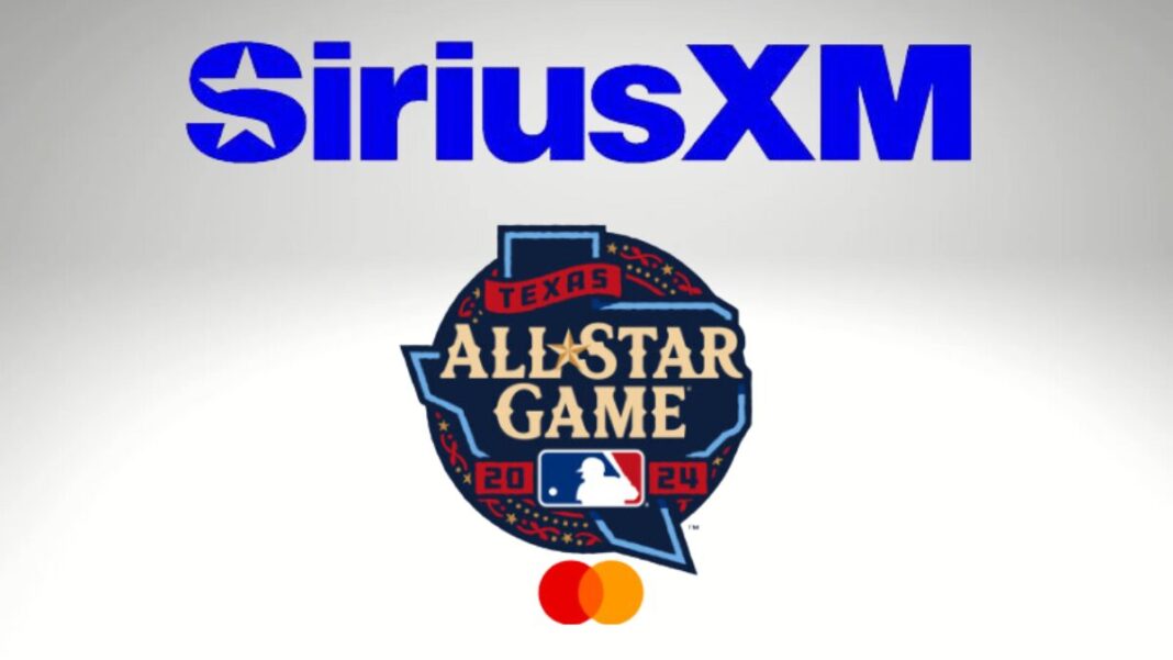 Logos for SiriusXM and the Major League Baseball All-Star Game