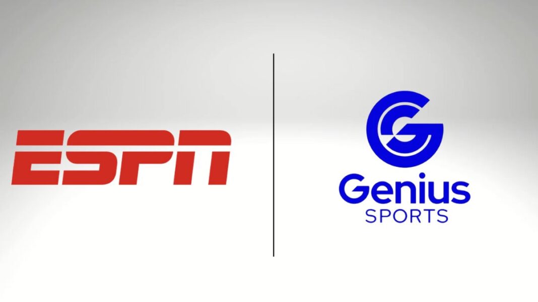 Logos for ESPN and Genius Sports