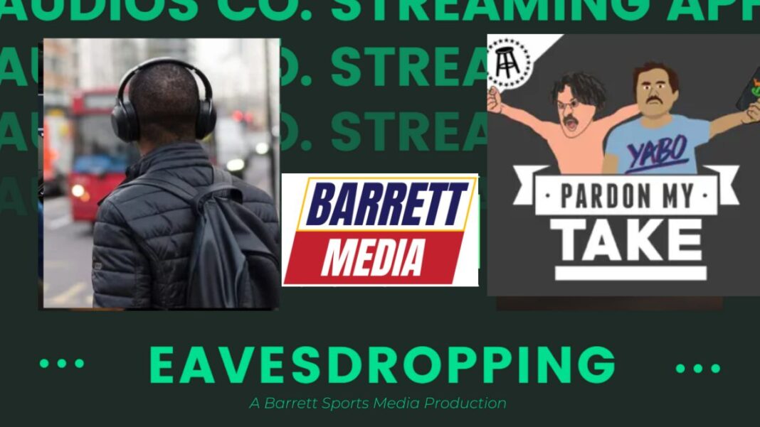 Graphic for an eavesdropping feature on Pardon My Take