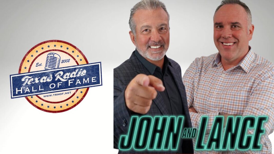 Graphic for John Granato and Lance Zierlein's show on ESPN 97.5 and a logo for the Texas Radio Hall of Fame