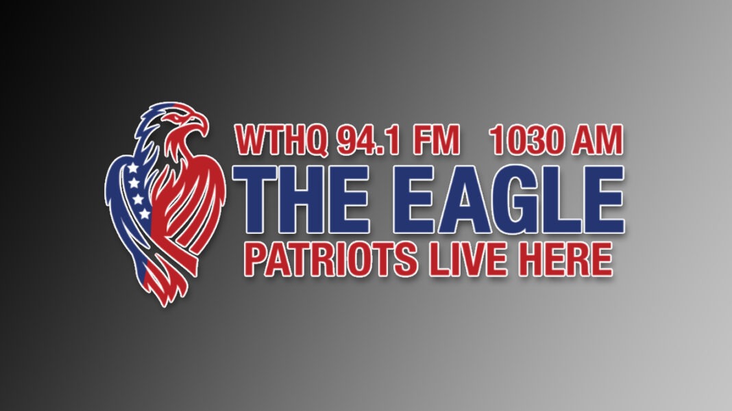 A photo of the 94.1 The Eagle logo