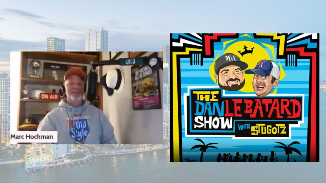 Screengrab of Marc Hochman and a logo for the Dan Le Batard Show with Stugotz