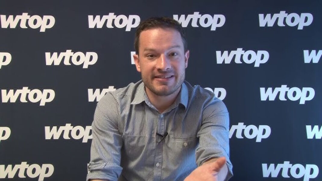 A photo of Jason Fraley and the WTOP logo