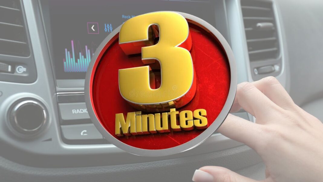 Graphic displaying '3 Minutes'