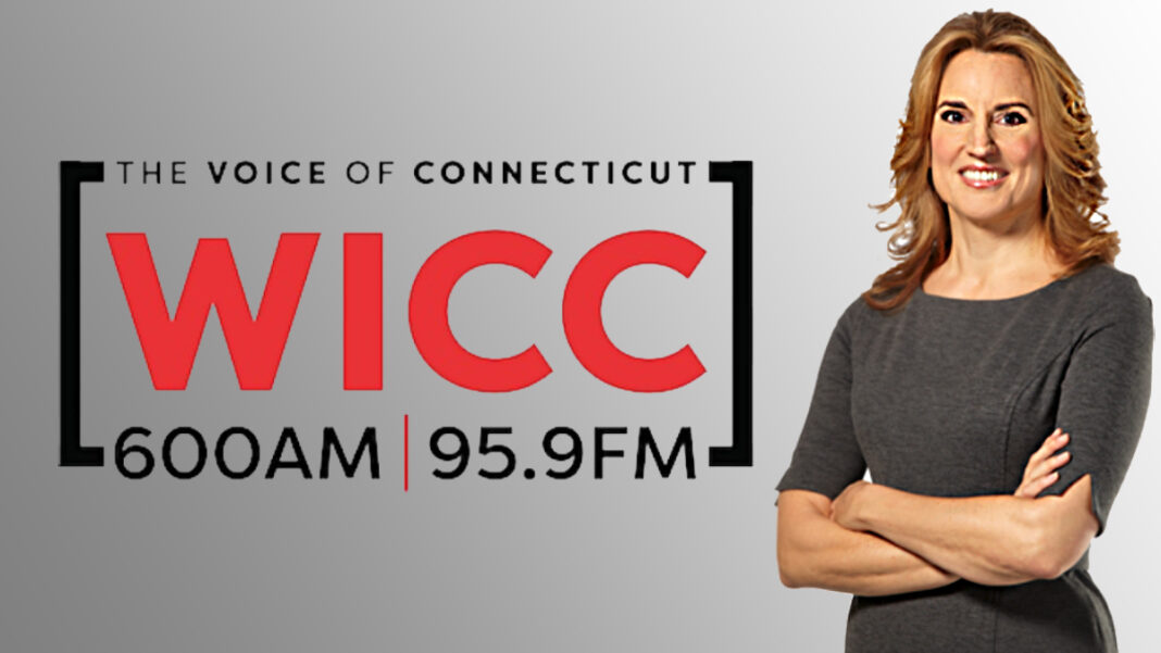 A photo of Brigitte Quinn and the WICC logo