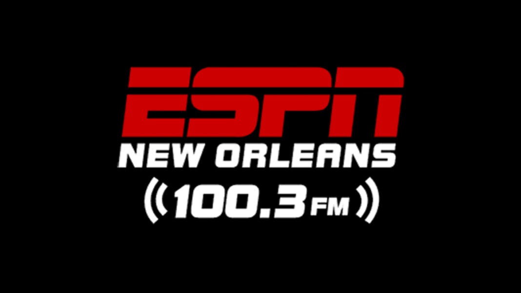 A photo of the ESPN New Orleans 100.3 logo