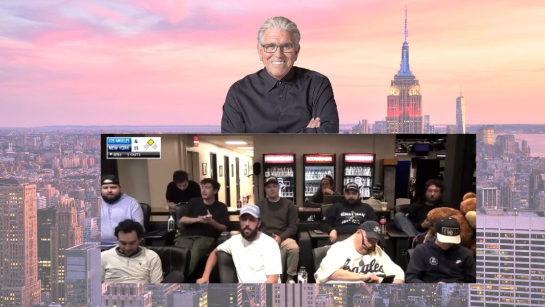 Photo of Mike Francesa and a screengrab of Barstool Sports