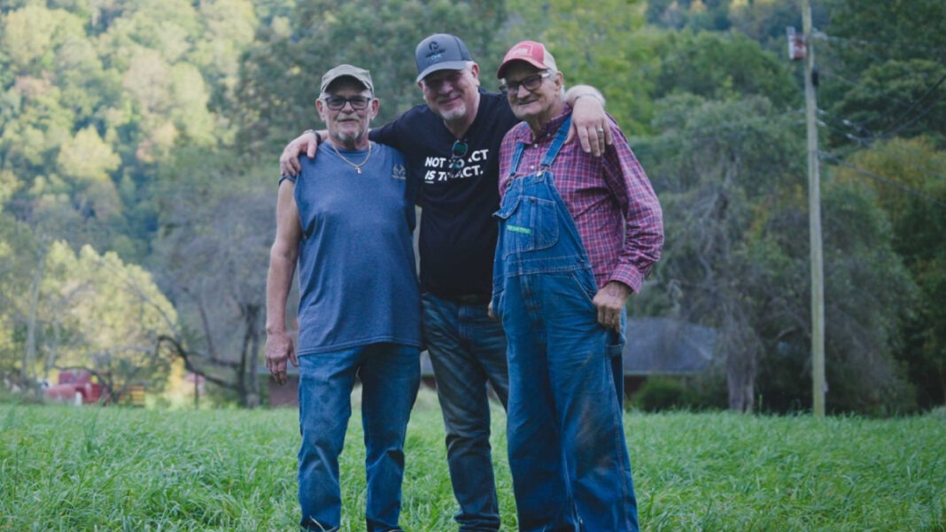 A photo of Glenn Beck and listeners from the Asheville area after Hurricane Helene