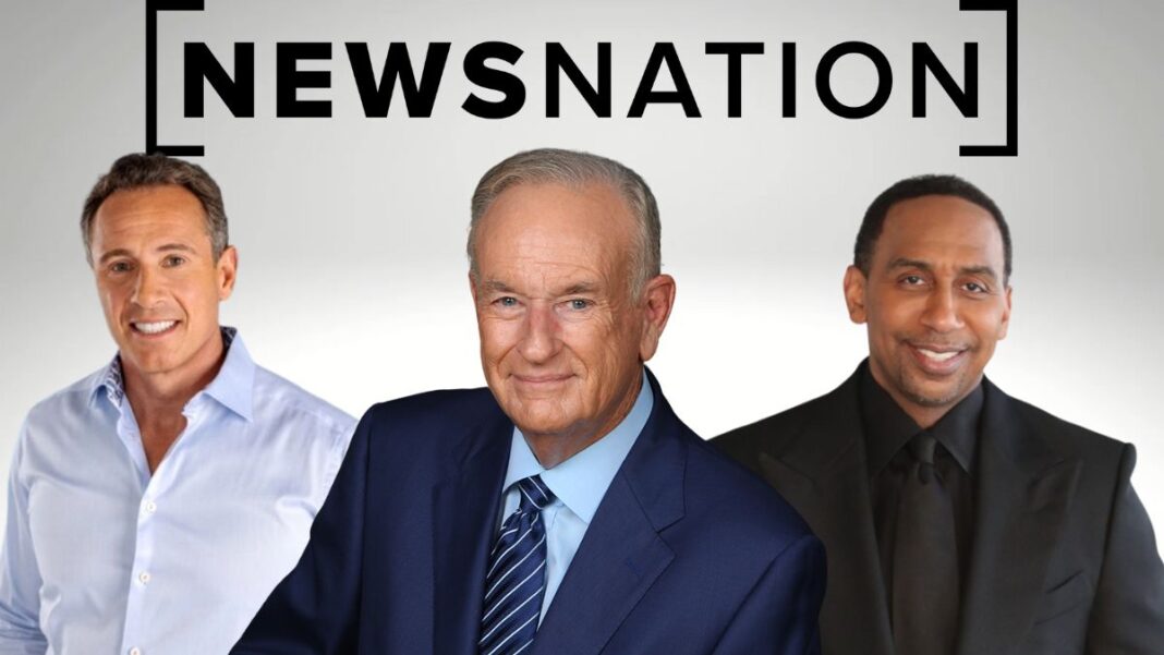 A photo of Chris Cuomo, Bill O'Reilly, and Stephen A. Smith with the NewsNation logo