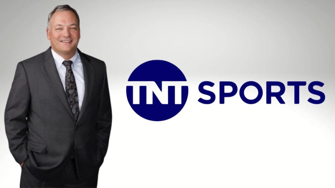 Photo of Tim Kiely and a logo for TNT Sports