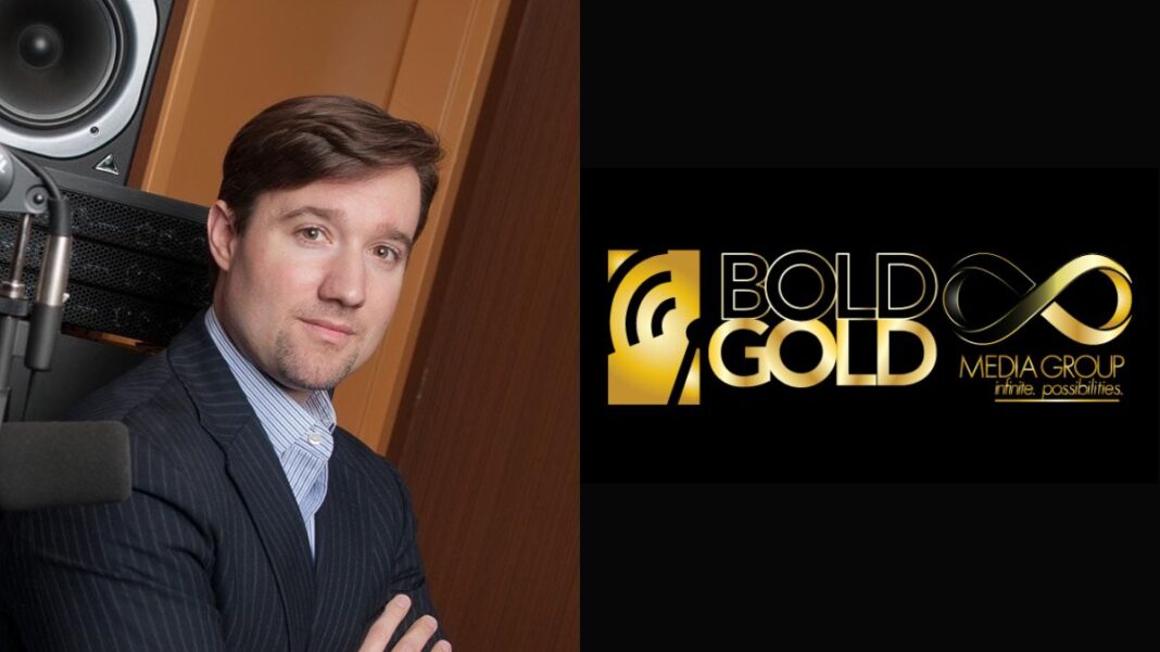 Photo of Vince Benedetto and a logo for Bold Gold Media Group