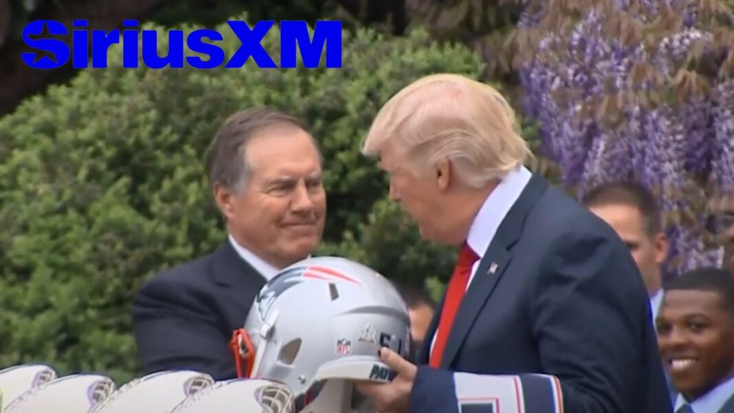 Screengrab of Donald Trump and Bill Belichick