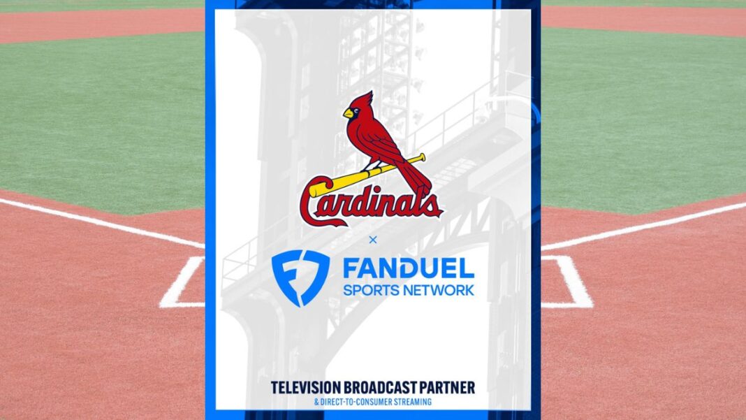 Graphic with logos for the St. Louis Cardinals and FanDuel Sports Network