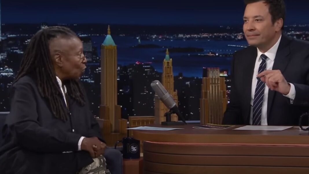 Screengrab of Jimmy Fallon and Whoopi Goldberg