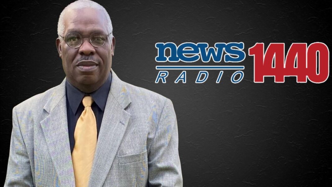 A photo of Kevin Elkins and the News Radio 1440 logo