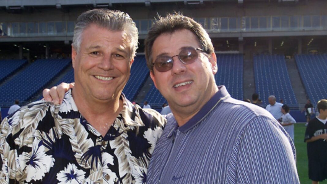 Bill Melton, White Sox star and broadcaster, with former teammate Ed Herrmann